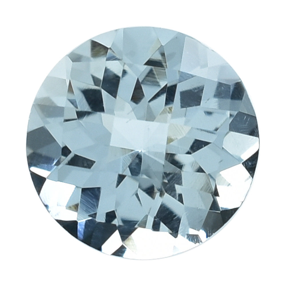 AQUAMARINE CHECKER CUT ROUND (A+/WINDOW) 8MM 1.59 Cts.