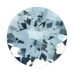 AQUAMARINE CHECKER CUT ROUND (A+/WINDOW) 8MM 1.59 Cts.