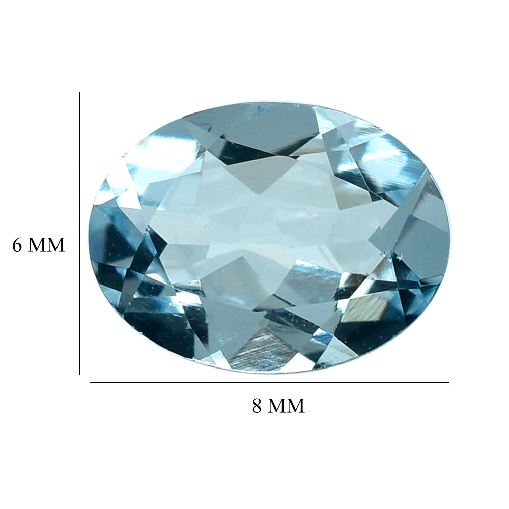 AQUAMARINE CUT OVAL (A+/SI) (WINDOW) 8X6MM 1.03 Cts.