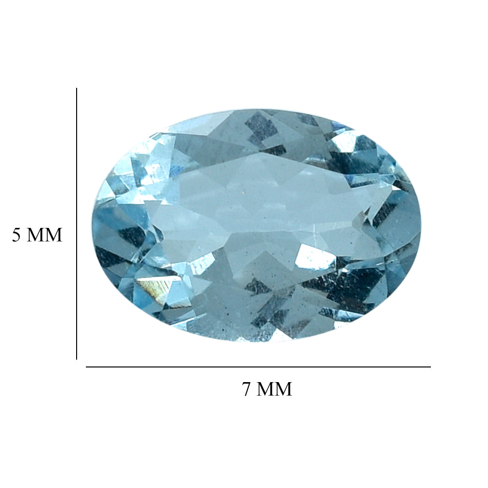 AQUAMARINE CUT OVAL (A+/SI) (WINDOW) 7X5MM 0.60 Cts.