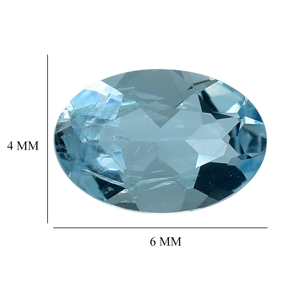 AQUAMARINE CUT OVAL (A+/SI) (WINDOW) 6X4MM 0.36 Cts.