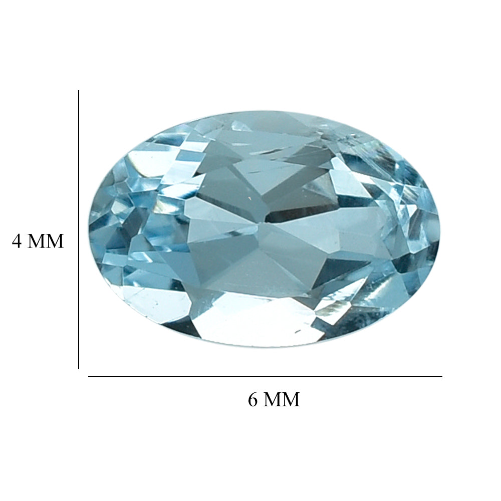 AQUAMARINE CUT OVAL (A+/SI) 6X4MM 0.40 Cts.