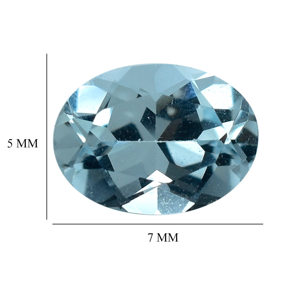 AQUAMARINE CUT OVAL (A) 7X5MM 0.75 Cts.