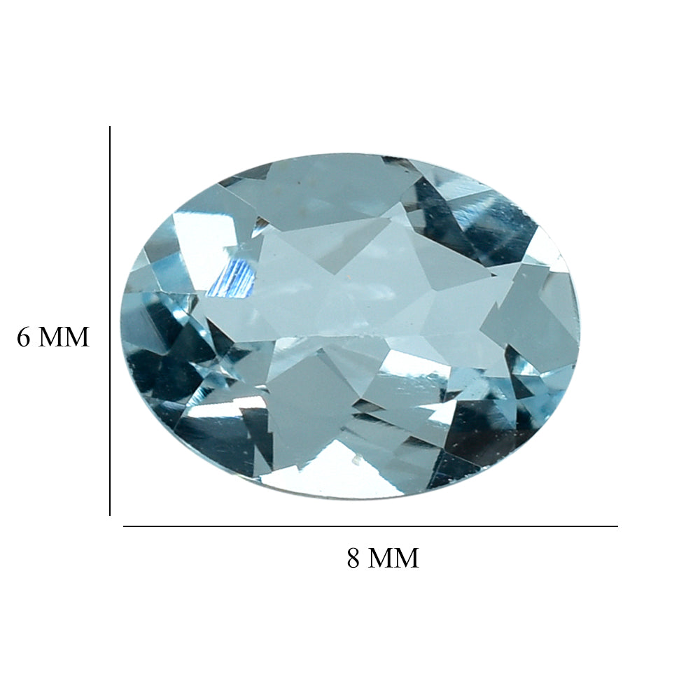 AQUAMARINE CUT OVAL (A) 8X6MM 1.10 Cts.