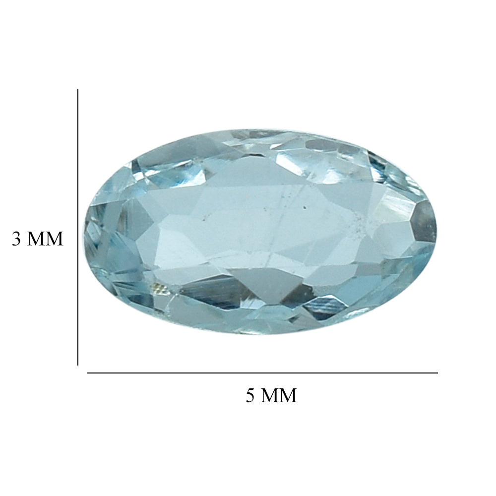 AQUAMARINE STEP CUT OVAL (A) 5X3MM 0.20 Cts.