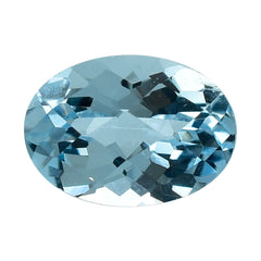 AQUAMARINE CHECKER CUT OVAL (A+/SI) 7X5MM 0.67 Cts.
