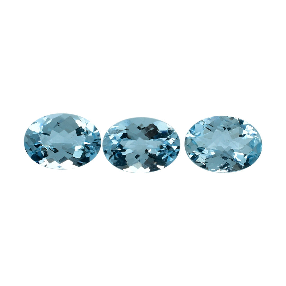 AQUAMARINE CHECKER CUT OVAL (A+/SI) 7X5MM 0.67 Cts.