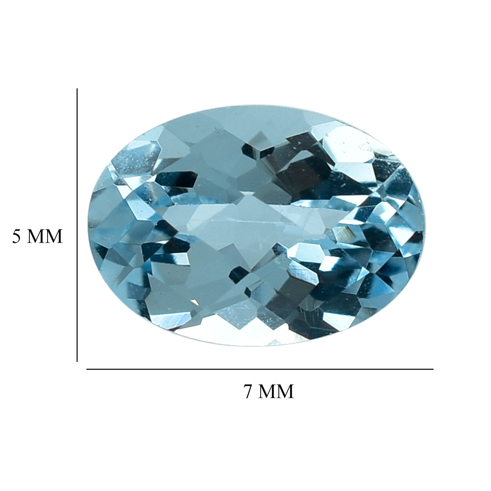 AQUAMARINE CHECKER CUT OVAL (A+/SI) 7X5MM 0.67 Cts.