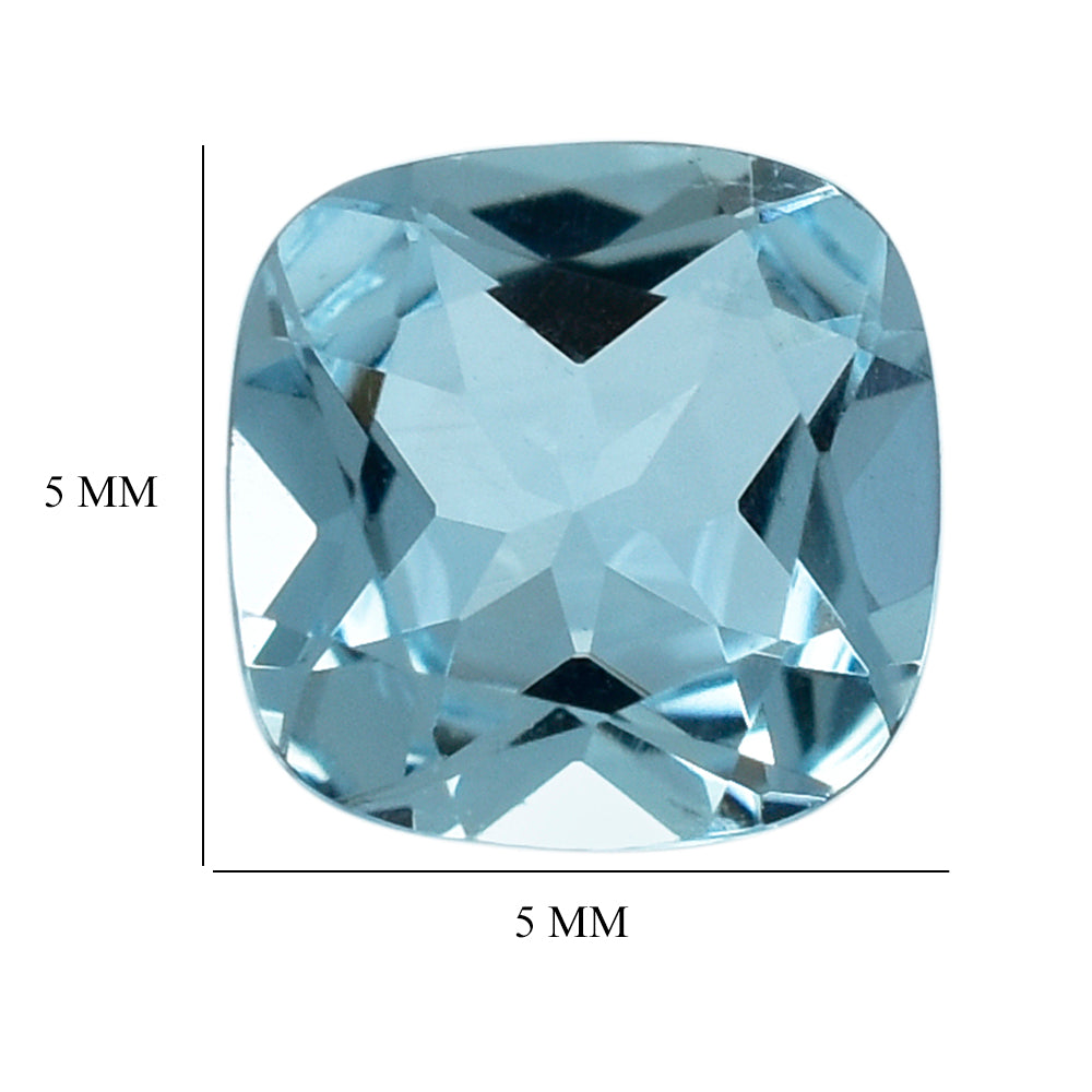 AQUAMARINE CUT CUSHION (A+/WINDOW) 5MM 0.45 Cts.