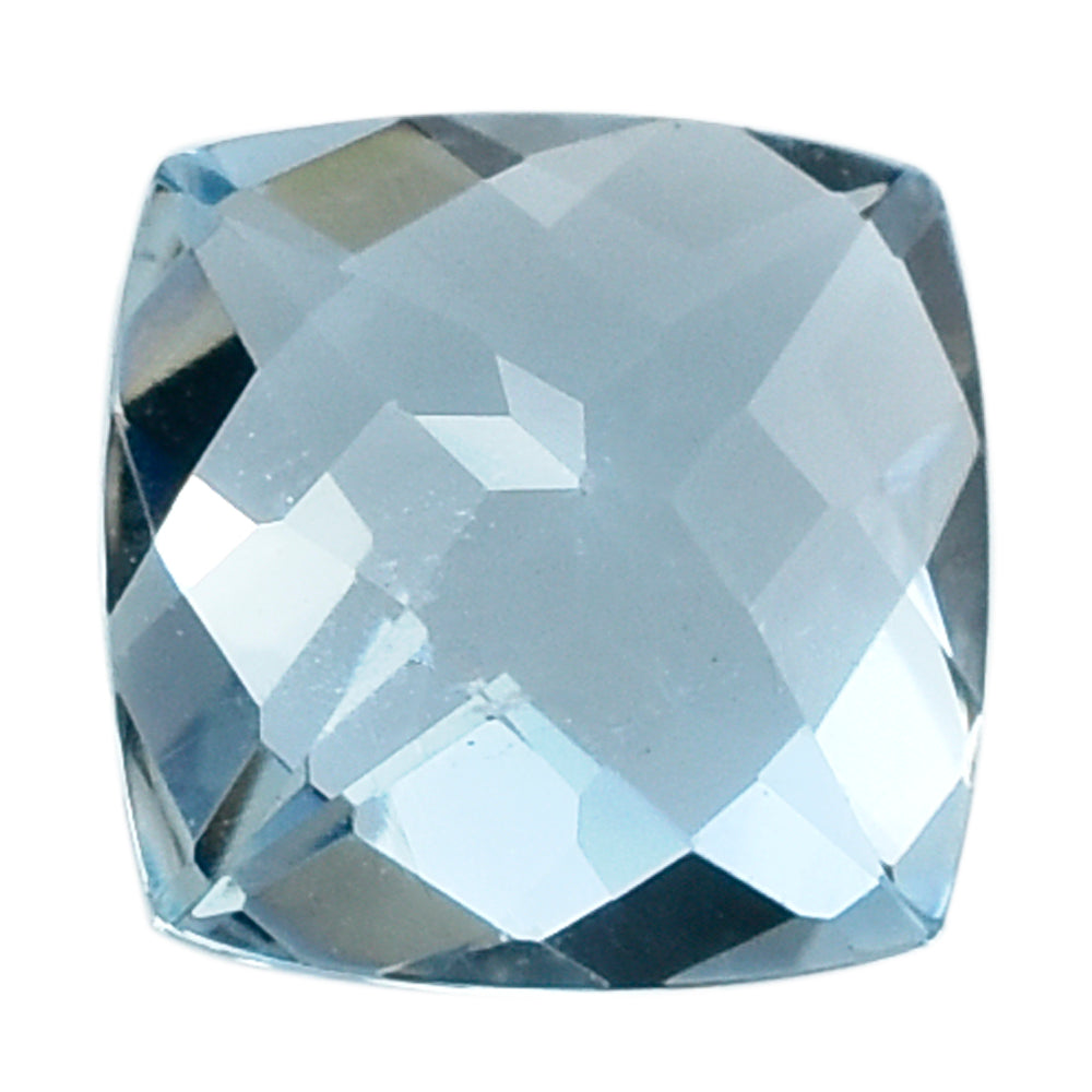 AQUAMARINE CHECKER CUT CUSHION (A+) 6MM 1.10 Cts.