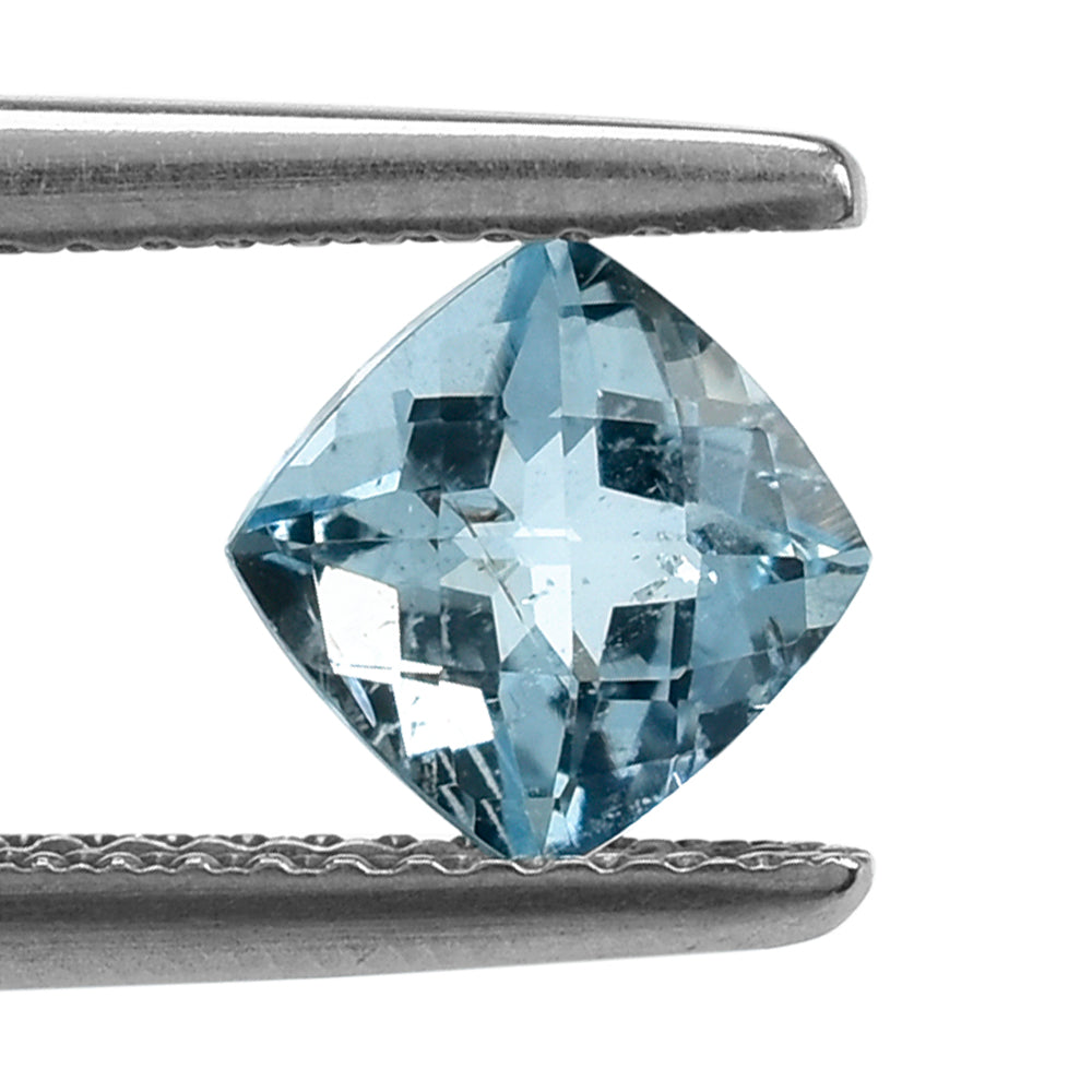 AQUAMARINE CHECKER CUT CUSHION (A+) 6MM 1.10 Cts.
