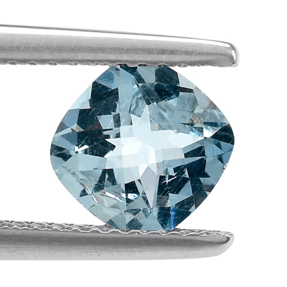 AQUAMARINE CHECKER CUT CUSHION (A+/SI) 7MM 1.13 Cts.