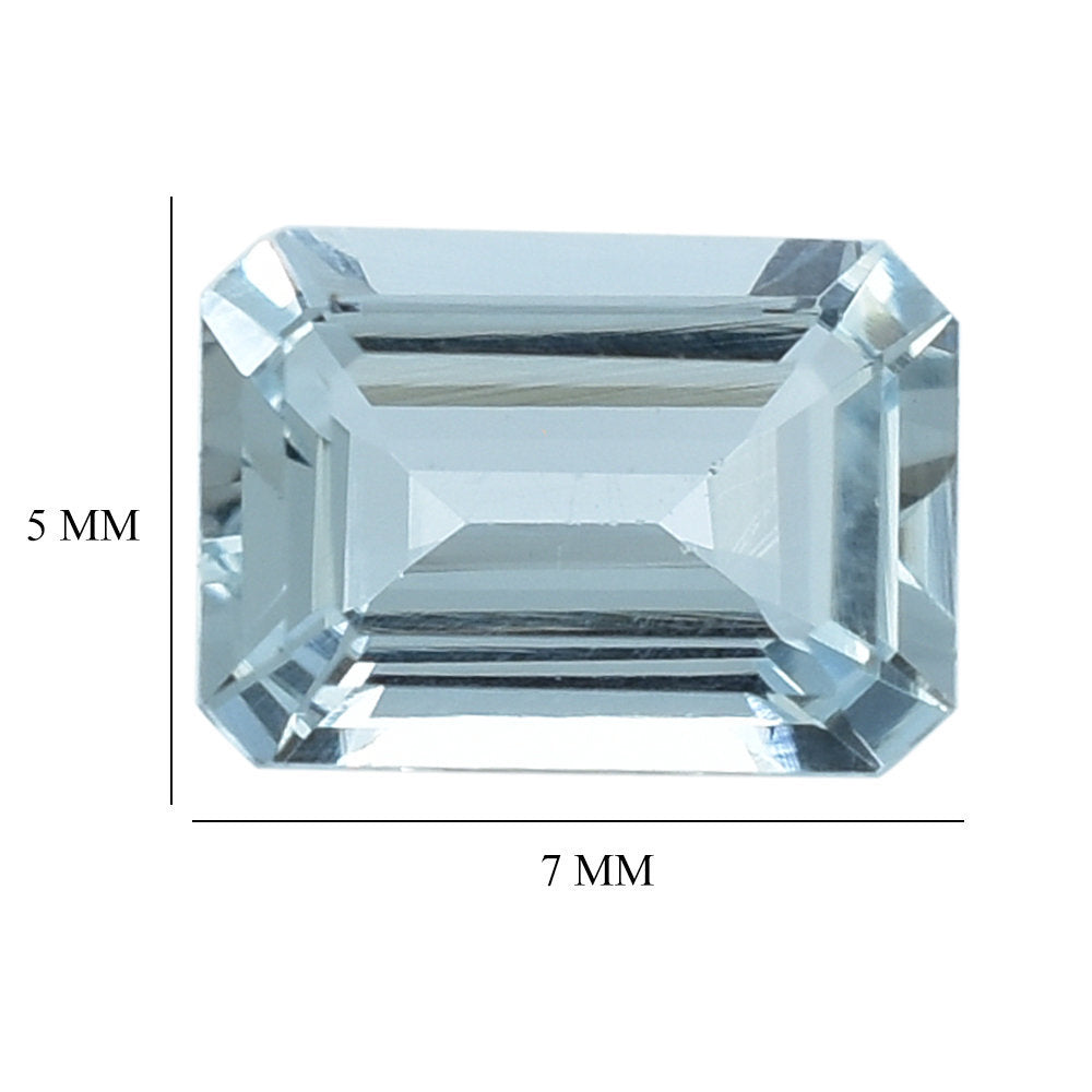 AQUAMARINE CUT OCTAGON (A) 7X5MM 0.85 Cts.