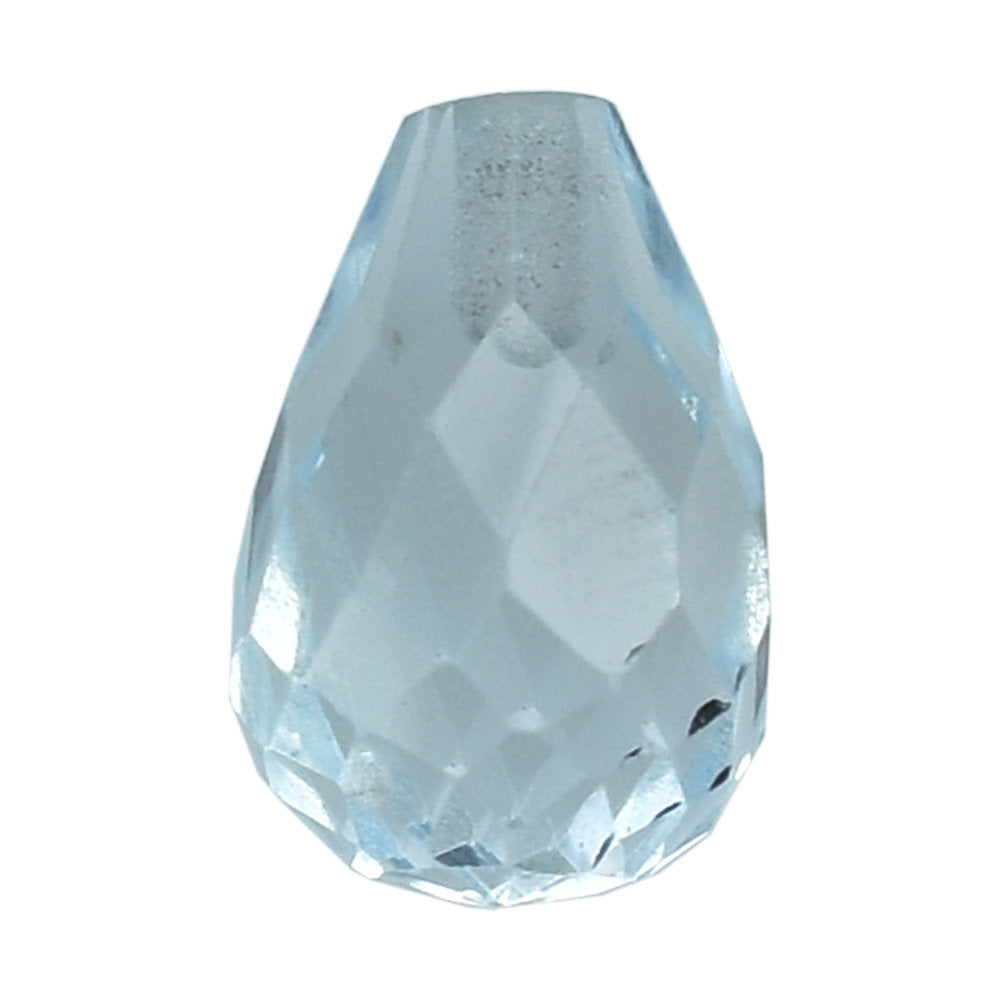 AQUAMARINE FACETED DROPS (HALF DRILL) (A+/SI) 7X4.50MM 1.35 Cts.