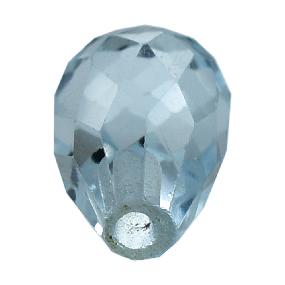 AQUAMARINE FACETED DROPS (HALF DRILL) (A+/SI) 7X4.50MM 1.35 Cts.