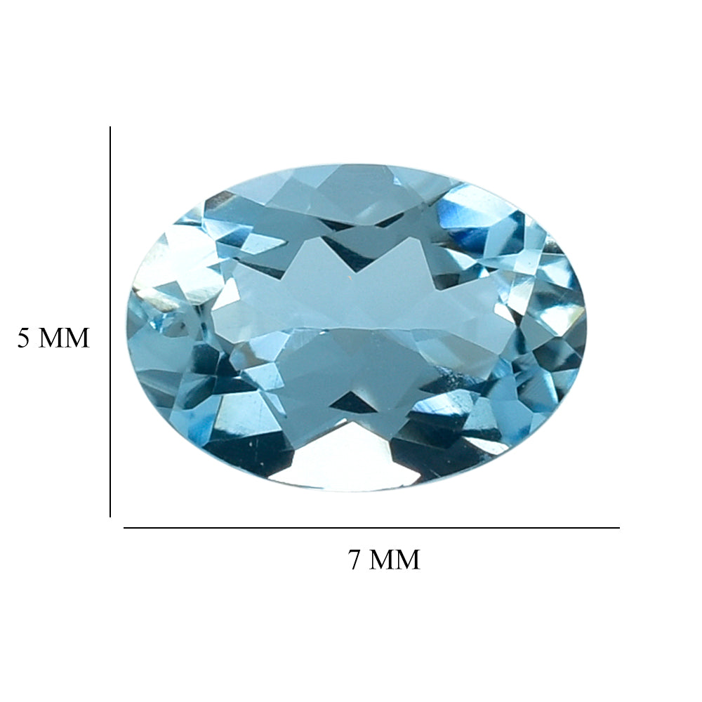 AQUAMARINE CUT OVAL (A+++) 7X5MM 0.59 Cts.