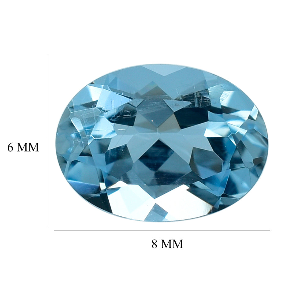 AQUAMARINE CUT OVAL (A+++/SI) 8X6MM 0.99 Cts.