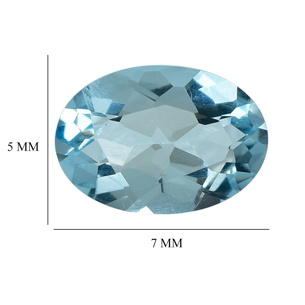 AQUAMARINE CUT OVAL (A+) 7X5MM 0.59 Cts.