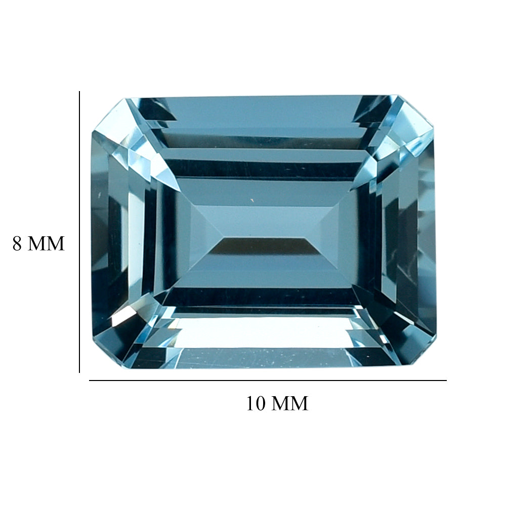AQUAMARINE CUT OCTAGON (A++++) 10X8MM 2.82 Cts.