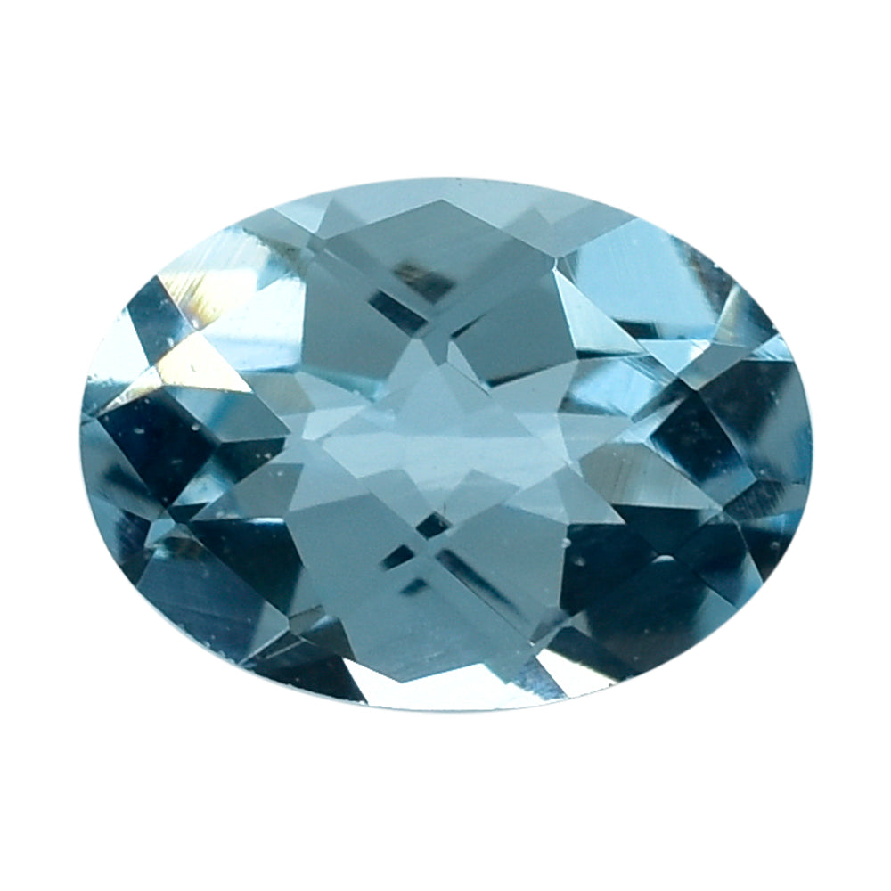 AQUAMARINE CHECKER CUT OVAL (A++) 7X5MM 0.65 Cts.
