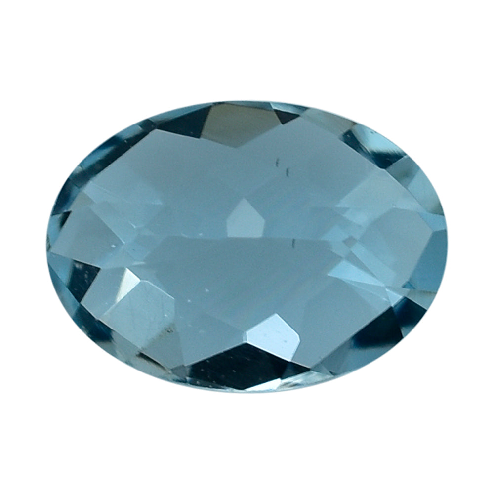 AQUAMARINE CHECKER CUT OVAL (A++) 7X5MM 0.65 Cts.