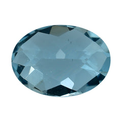 AQUAMARINE CHECKER CUT OVAL (A++) 7X5MM 0.65 Cts.