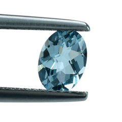 AQUAMARINE CHECKER CUT OVAL (A++) 7X5MM 0.65 Cts.