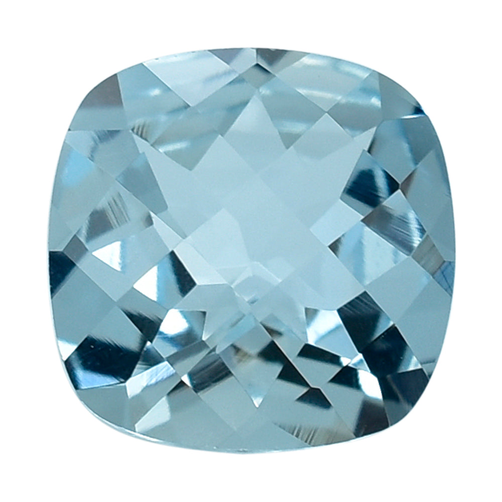 AQUAMARINE CHECKER CUT CUSHION (A++) 8MM 1.81 Cts.
