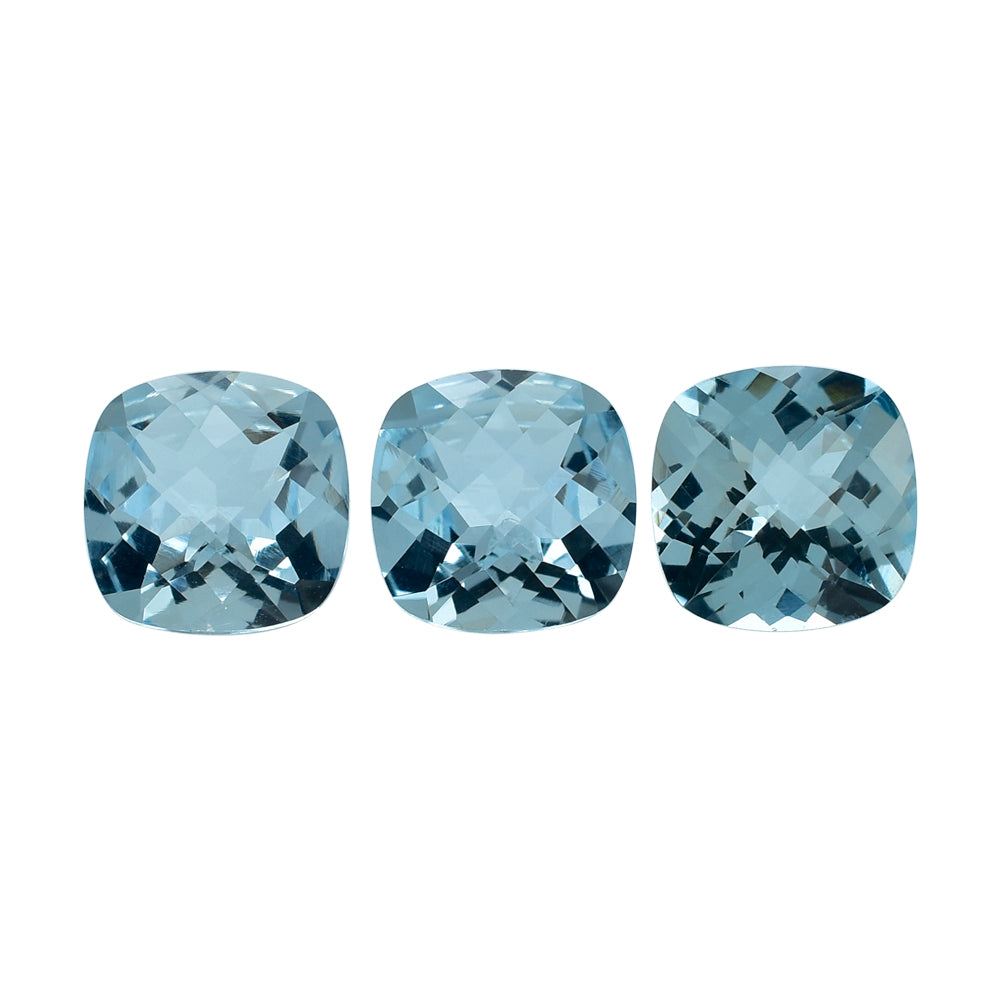 AQUAMARINE CHECKER CUT CUSHION (A++) 8MM 1.81 Cts.