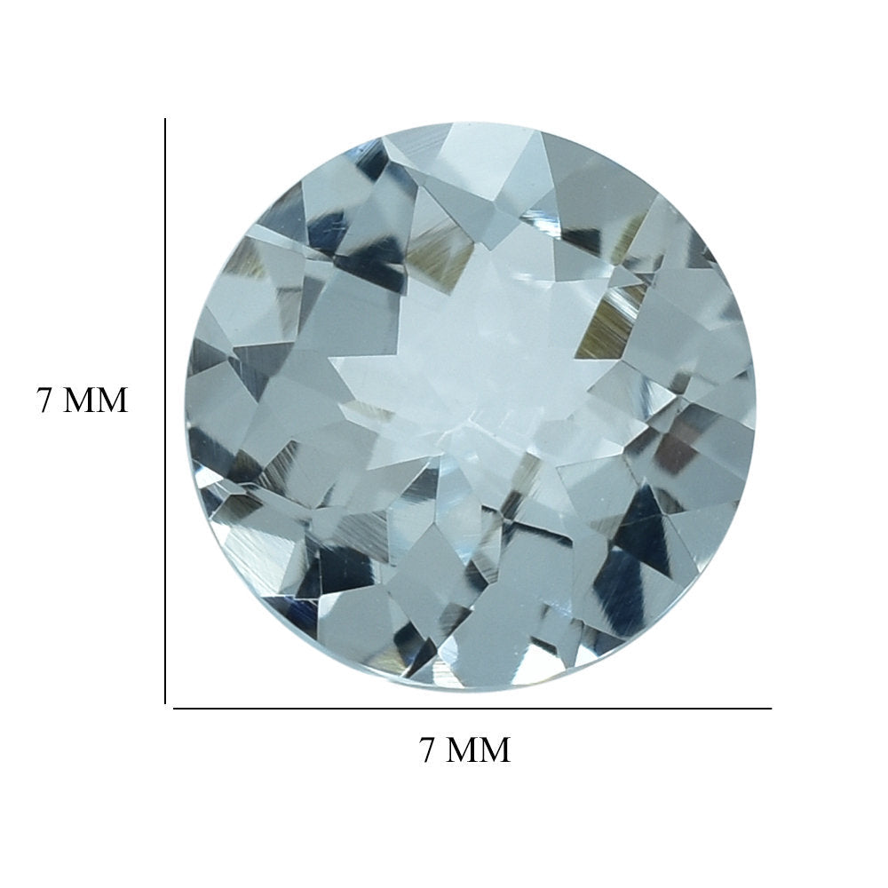 AQUAMARINE CHECKER CUT ROUND (B/HI) 7MM 1.13 Cts.