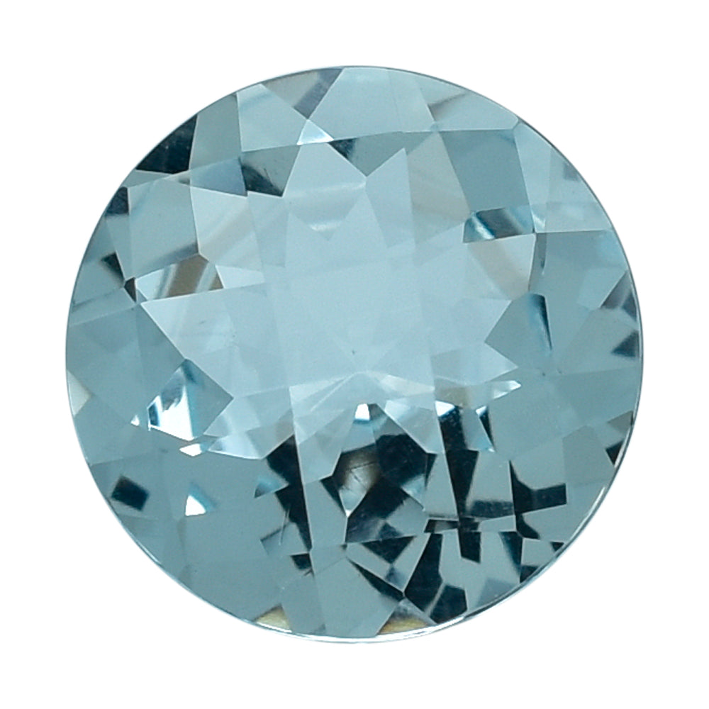 AQUAMARINE CHECKER CUT ROUND (A+) 8.50MM 1.79 Cts.
