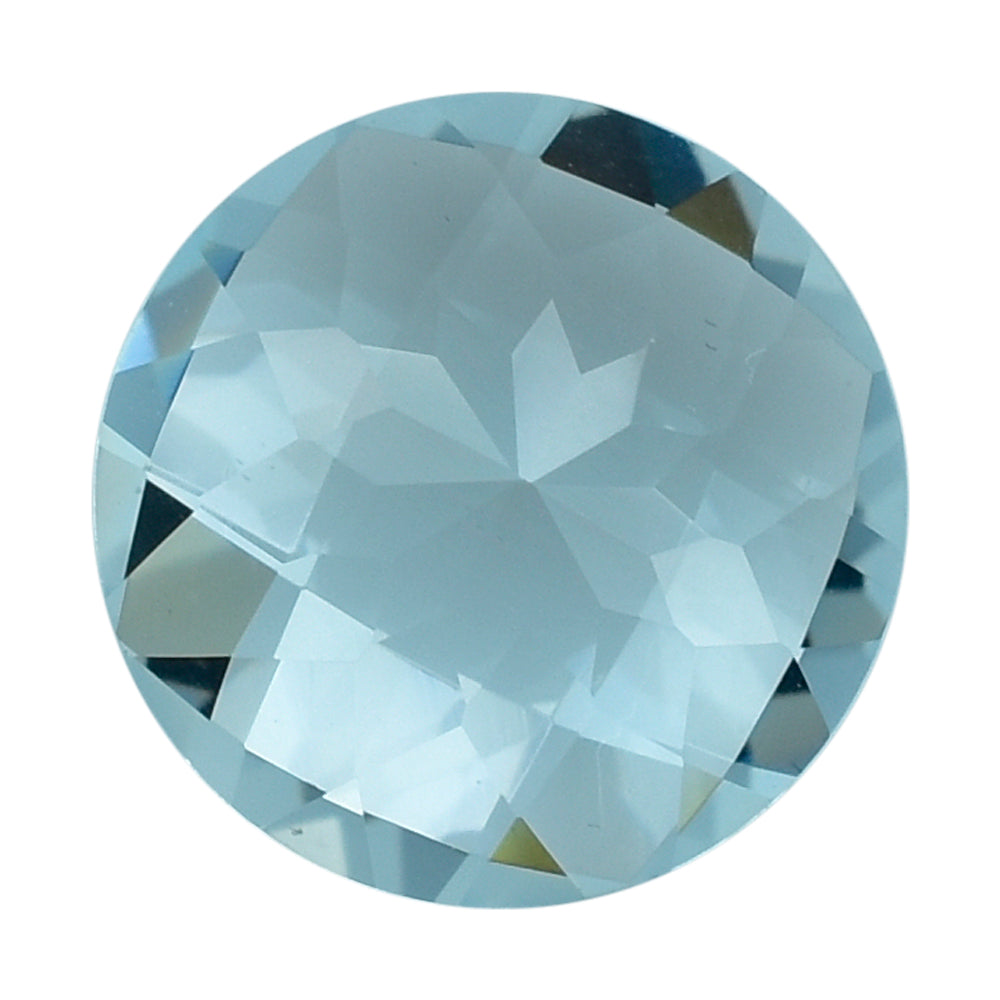 AQUAMARINE CHECKER CUT ROUND (A+) 8.50MM 1.79 Cts.
