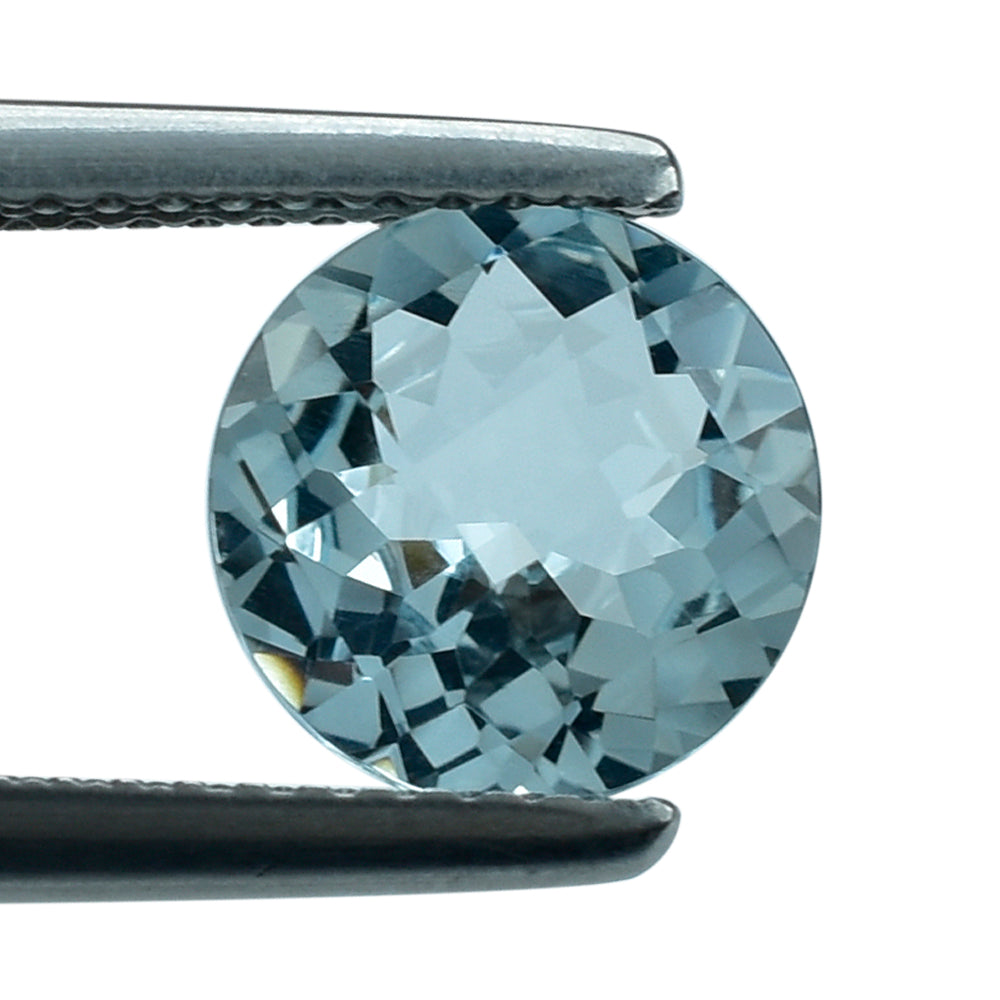 AQUAMARINE CHECKER CUT ROUND (A+) 8.50MM 1.79 Cts.