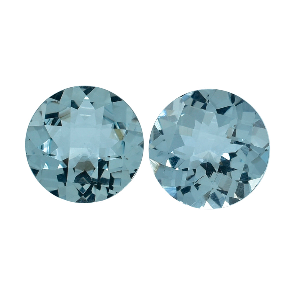 AQUAMARINE CHECKER CUT ROUND (A+) 8.50MM 1.79 Cts.