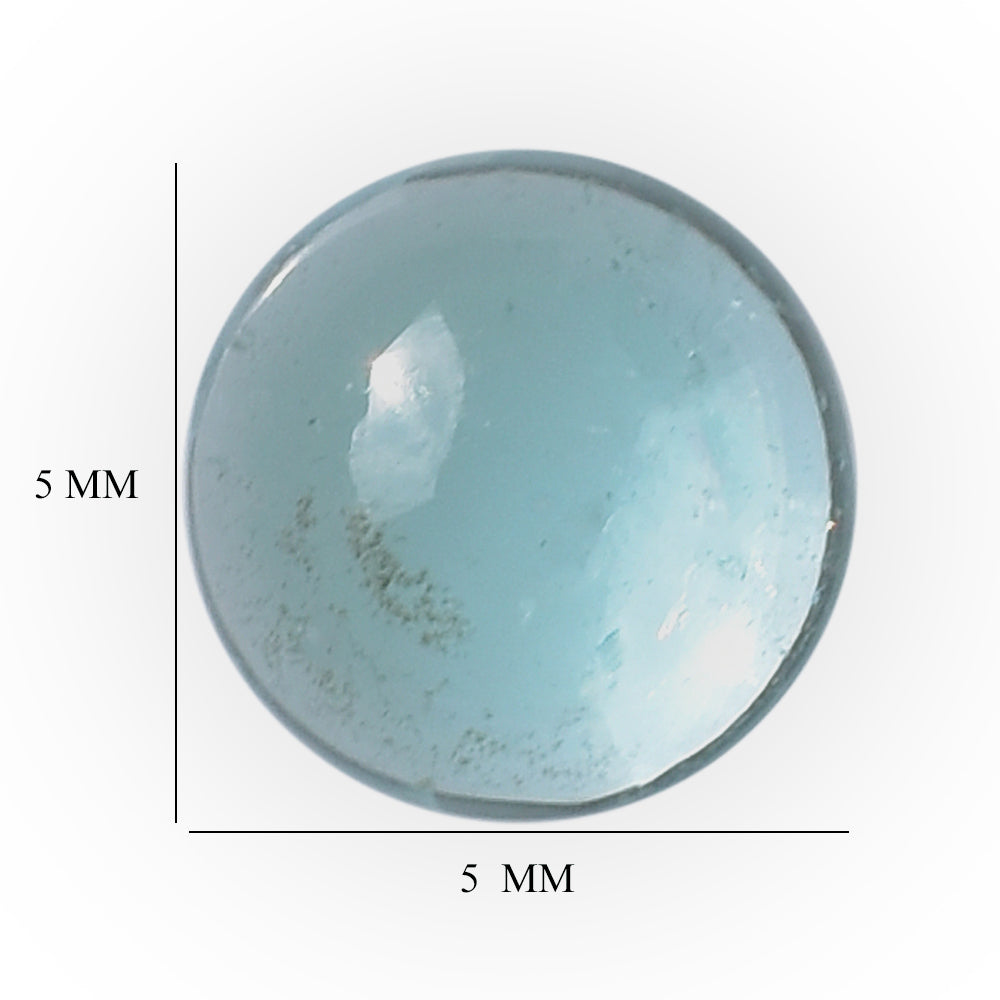 AQUAMARINE ROUND CAB 5MM (TRANSPARENT) (A/SI) 0.55 Cts.