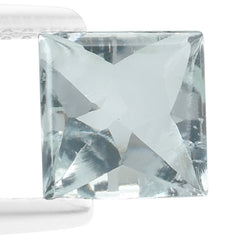 AQUAMARINE BUFFTOP PRINCESS CUT SQUARE 7MM 1.51 Cts.