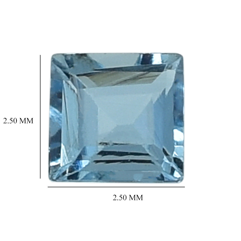 AQUAMARINE CUT SQUARE (A++++) 2.50MM 0.08 Cts.