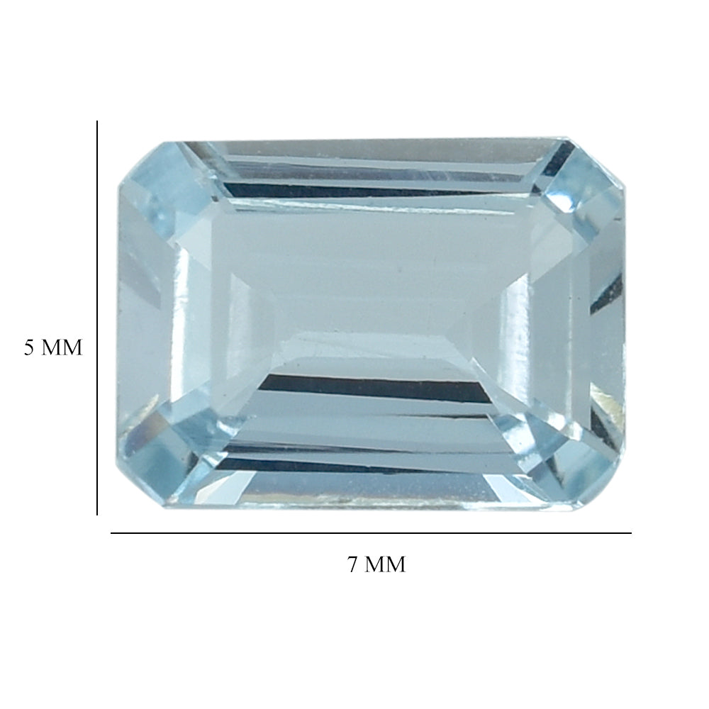 AQUAMARINE CUT OCTAGON 7X5MM 0.84 Cts.