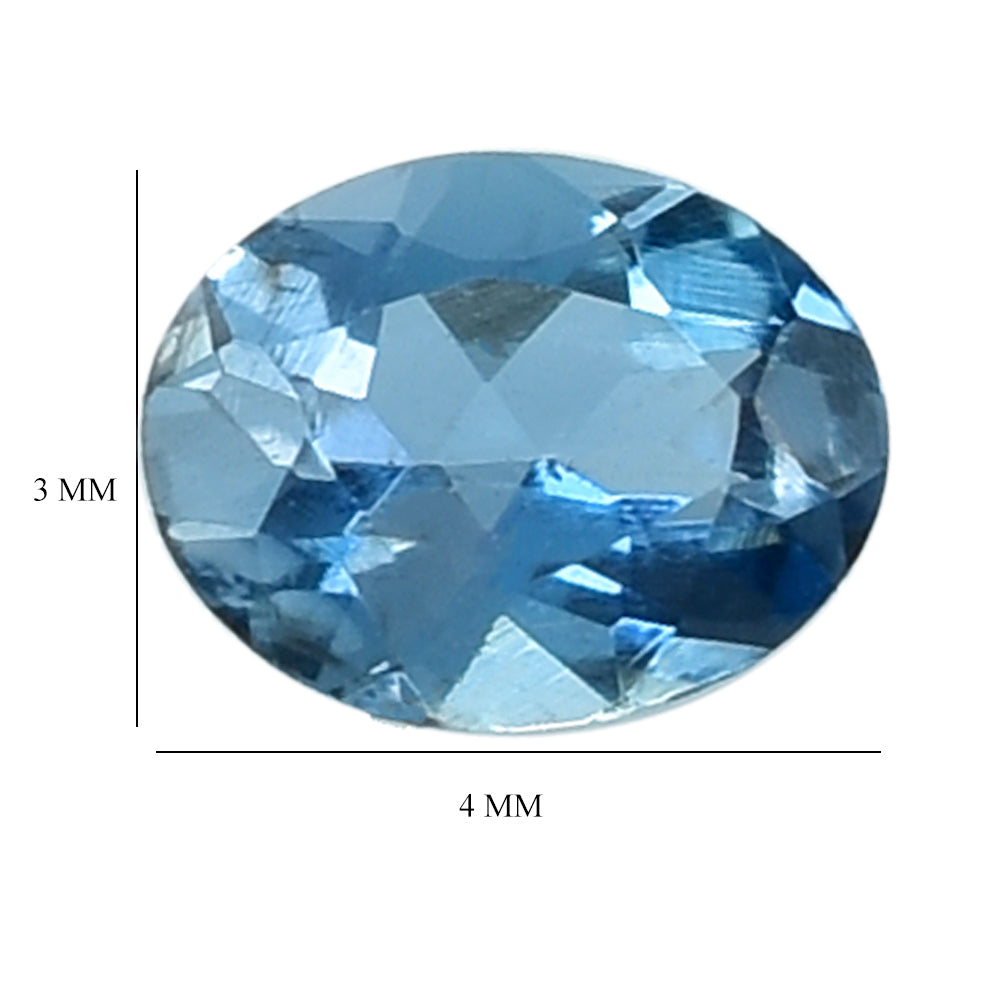AQUAMARINE CUT OVAL 4X3MM 0.13 Cts.