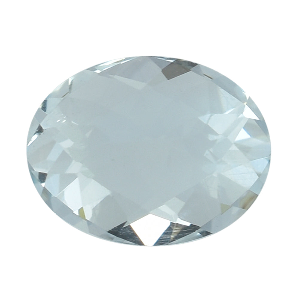 AQUAMARINE CHECKER CUT OVAL 9X7MM 1.82 Cts.