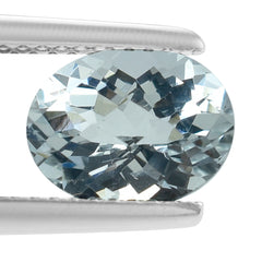AQUAMARINE CHECKER CUT OVAL 9X7MM 1.82 Cts.