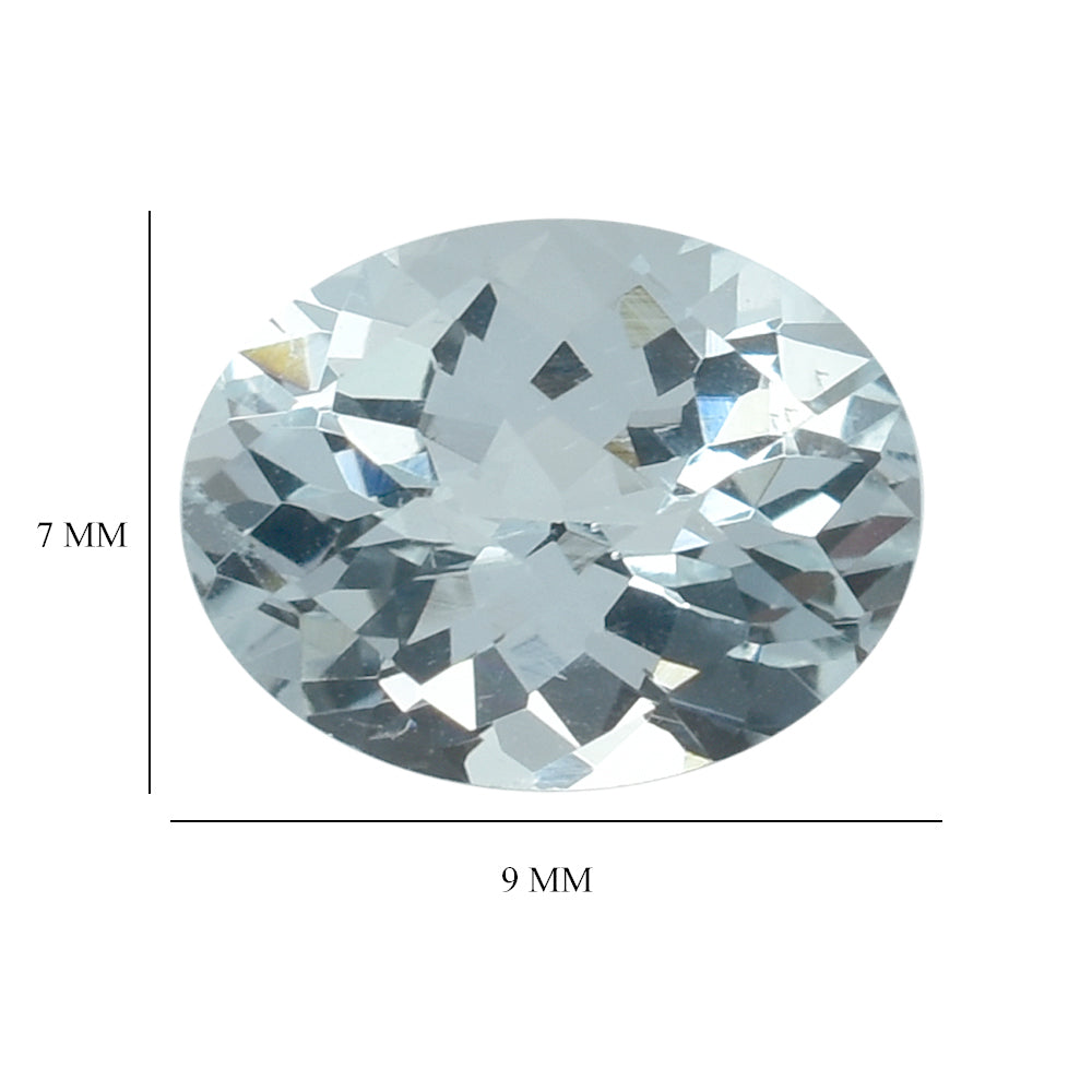 AQUAMARINE CHECKER CUT OVAL 9X7MM 1.82 Cts.