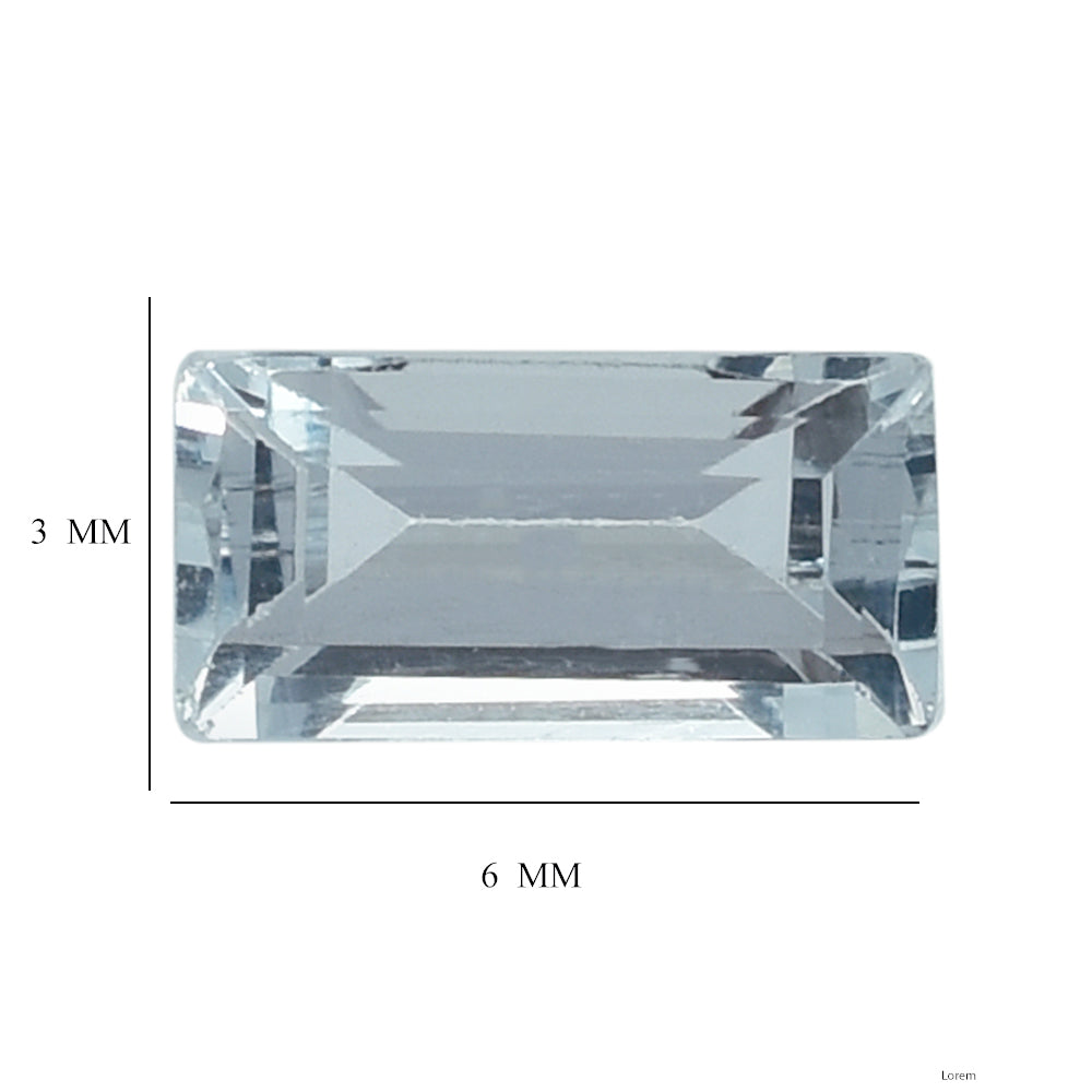 AQUAMARINE CUT BAGUETTES  6X3MM 0.34 Cts.