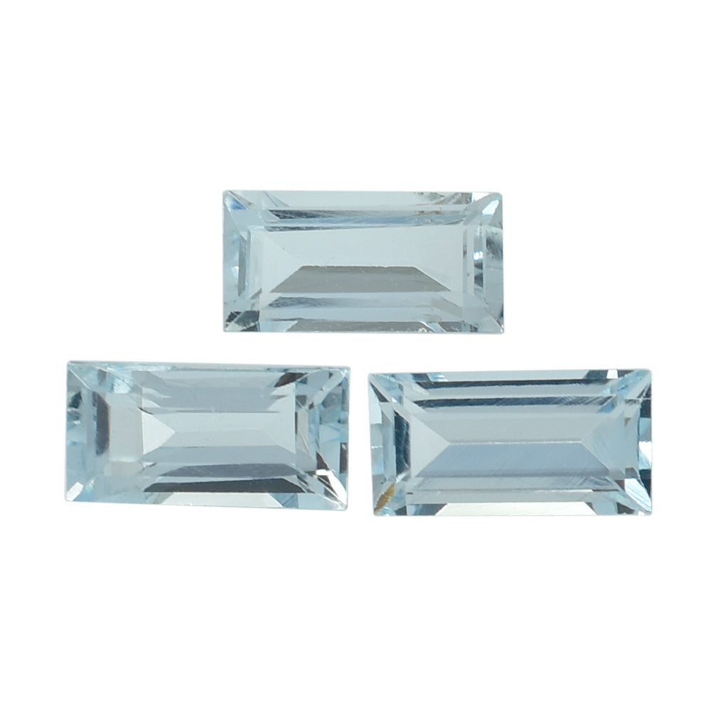 AQUAMARINE CUT BAGUETTES  6X3MM 0.40 Cts.