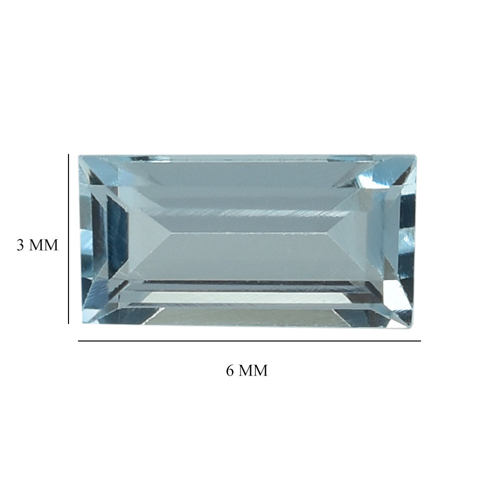AQUAMARINE CUT BAGUETTES  6X3MM 0.40 Cts.