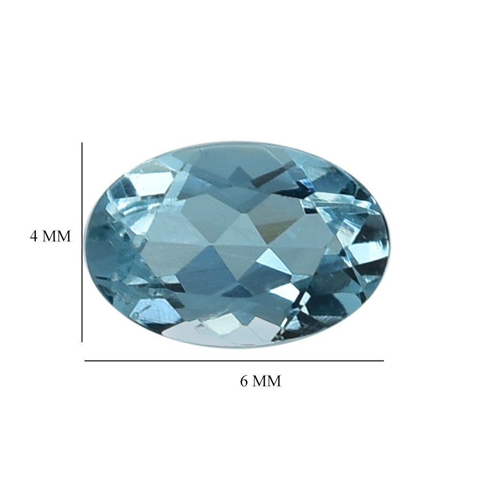 AQUAMARINE CUT OVAL  6X4MM 0.46 Cts.