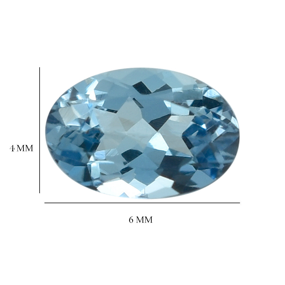 AQUAMARINE CUT OVAL 6X4MM 0.40 Cts.