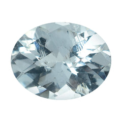 AQUAMARINE CHECKER CUT OVAL 10X8MM 2.25 Cts.