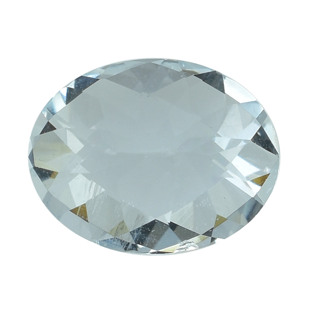 AQUAMARINE CHECKER CUT OVAL 10X8MM 2.25 Cts.