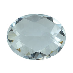 AQUAMARINE CHECKER CUT OVAL 10X8MM 2.25 Cts.